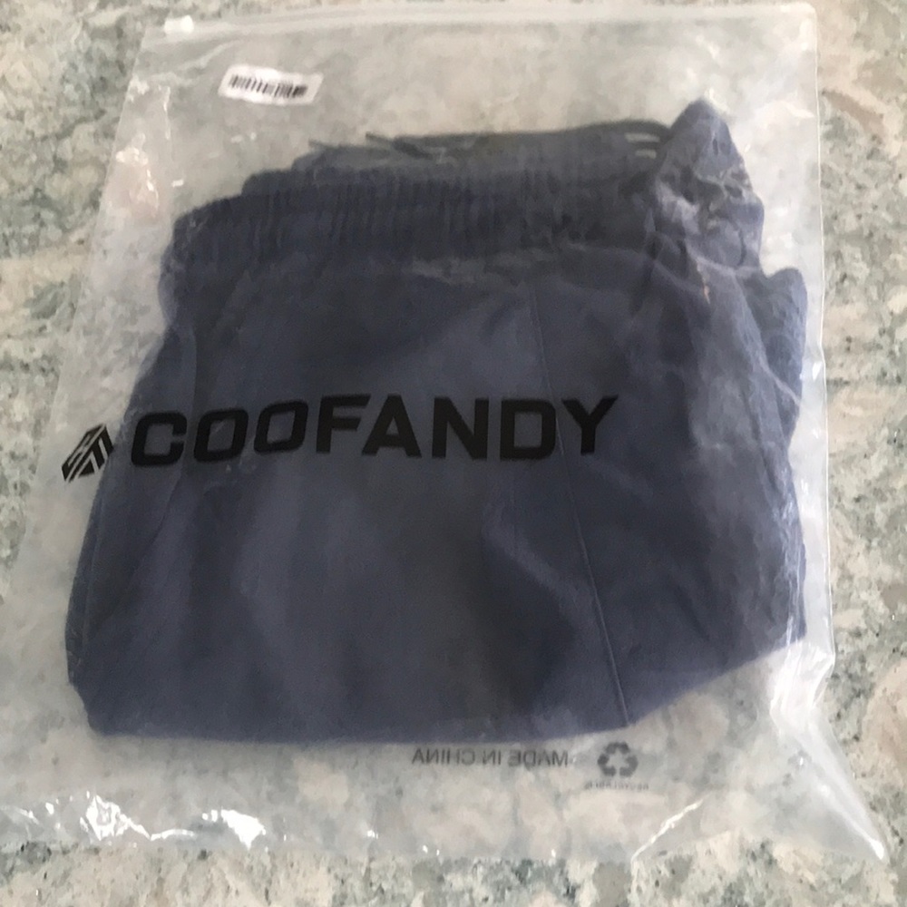 Coofandy linen shorts mens medium Navy Blue new with tags